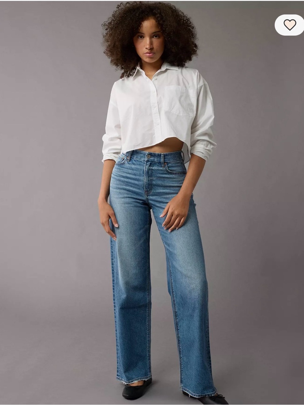 NWT American Eagle size 10 Long curvy super high-rise baggy wide leg